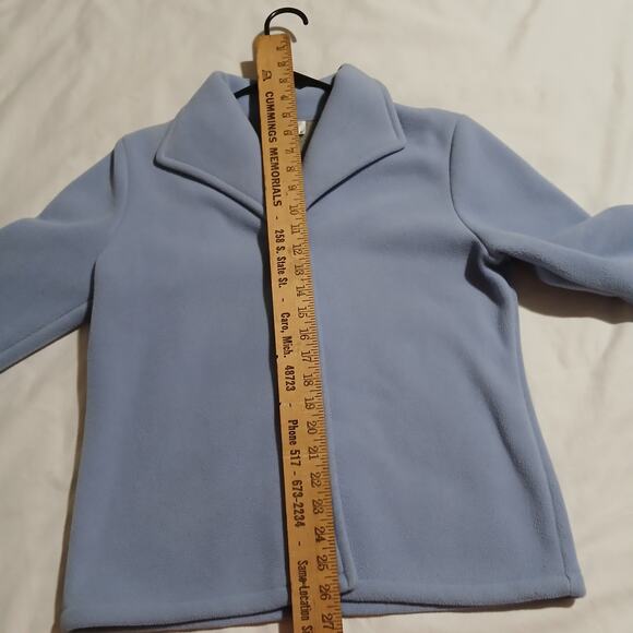 Talbots Petites Woman's S Periwinkle Lightweight Polar Fleece 3-Botton Jacket - Picture 14 of 16
